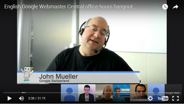 Google: English Webmaster Hangout mit Johannes Müller
