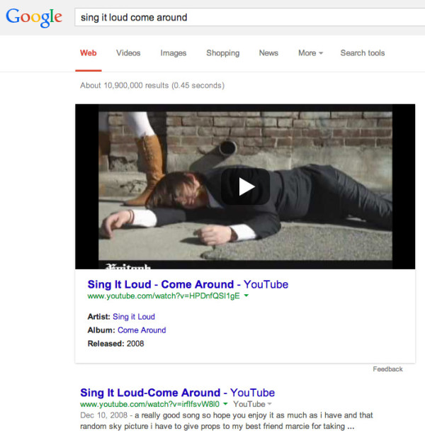 Google spielt Videos auf den Suchergebnisseiten ab