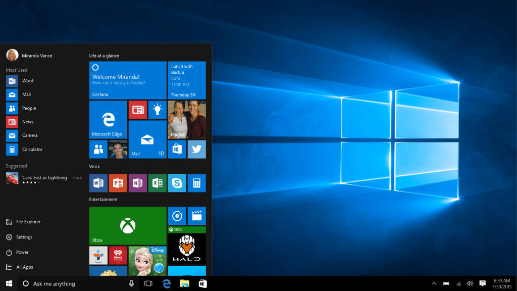 Windows 10: Screenshot