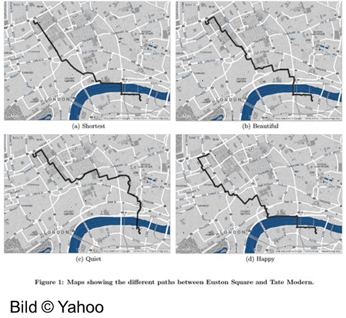 Yahoo: Vorgeschlagene Routen sollen glücklich machen