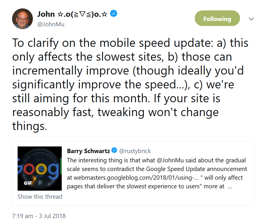 Google Speed Update wird sich nur auf die langsamsten Seiten auswirken