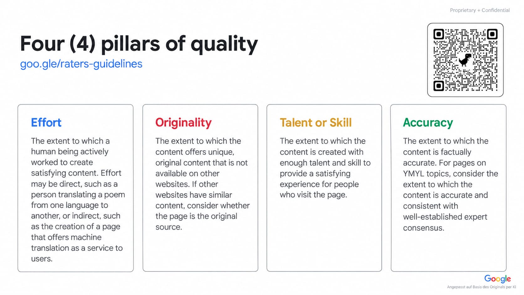 Google: Four Content Pillars
