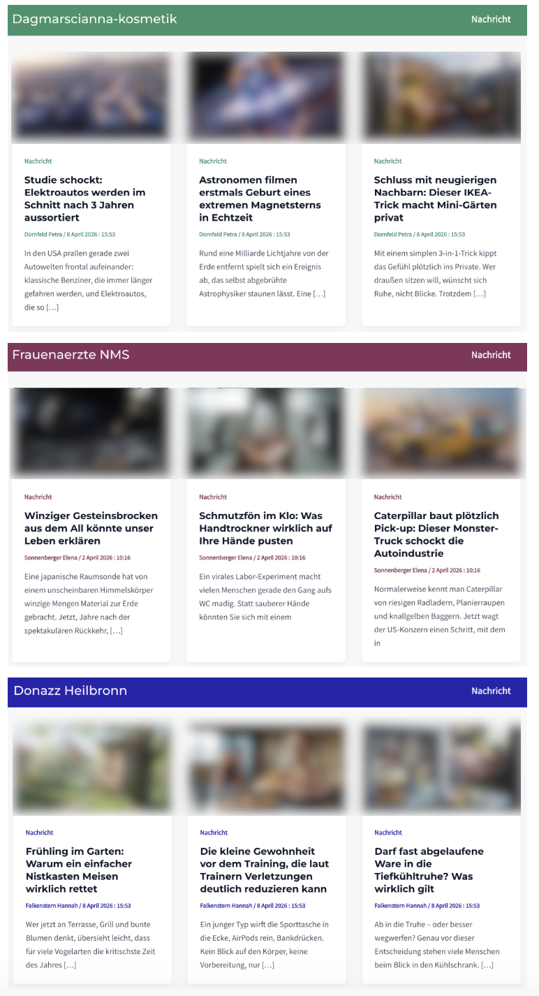 Beispiele ähnlicher Websites mit Massen-Content