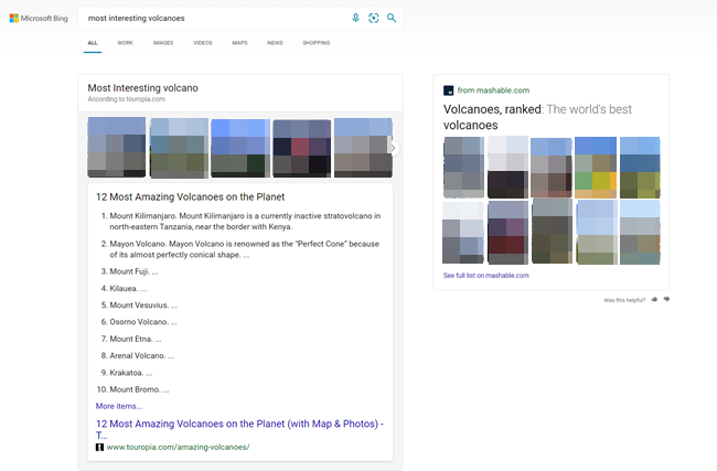 Bing: erweiterte visuelle Suchergebnisse