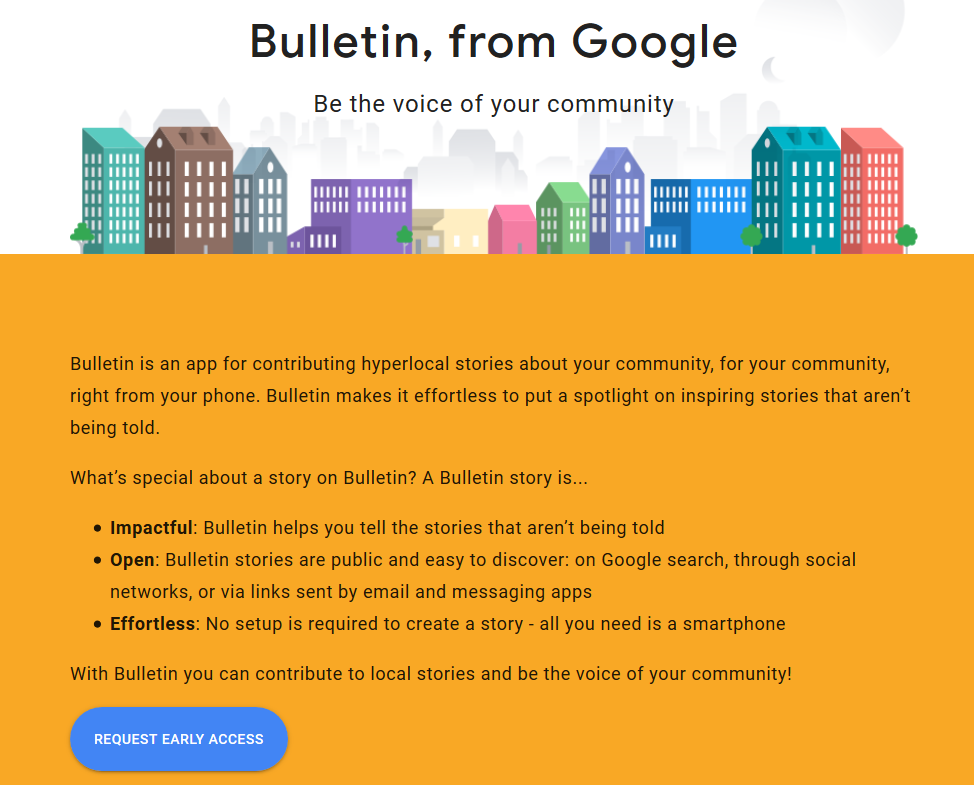 Google: Bulletin für lokale Nachrichten