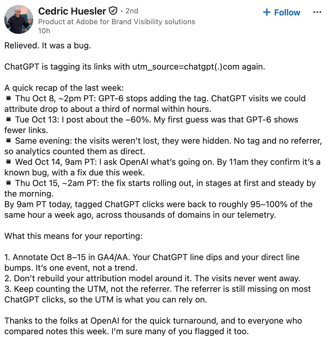 ChatGPT: UTM-Parameter wieder da