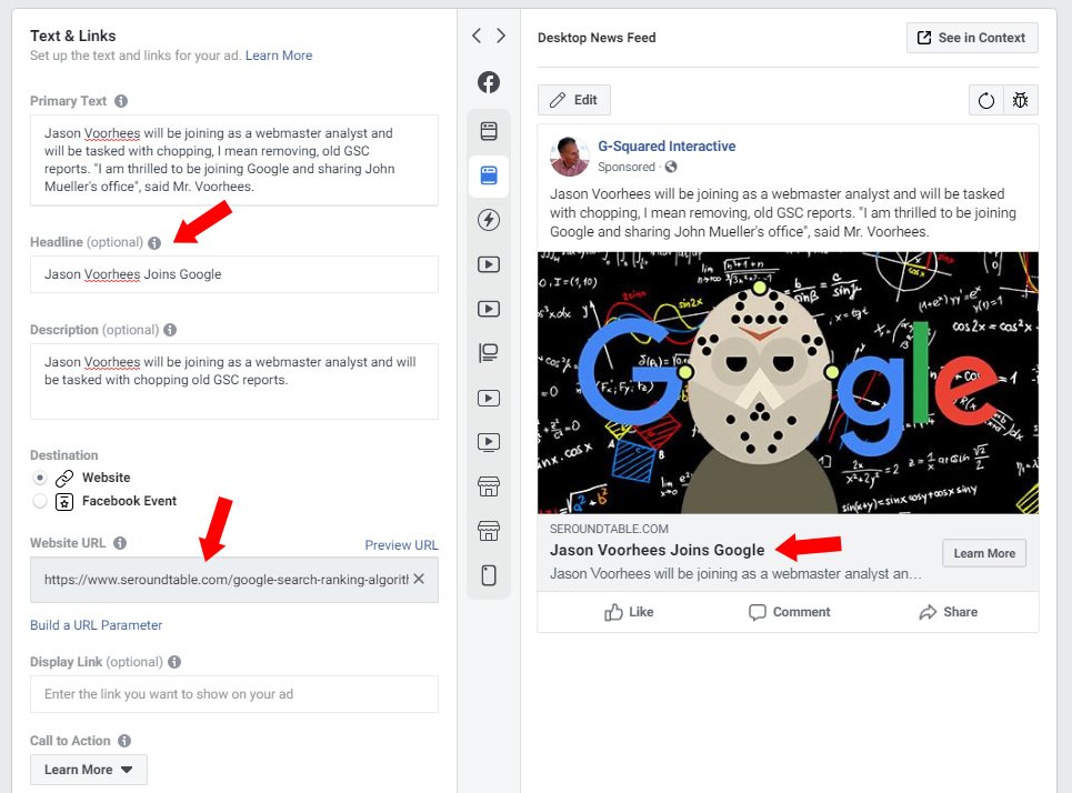 Facebook: Manipulation von Überschrift und Beschreibungstext per Anzeige noch immer möglich