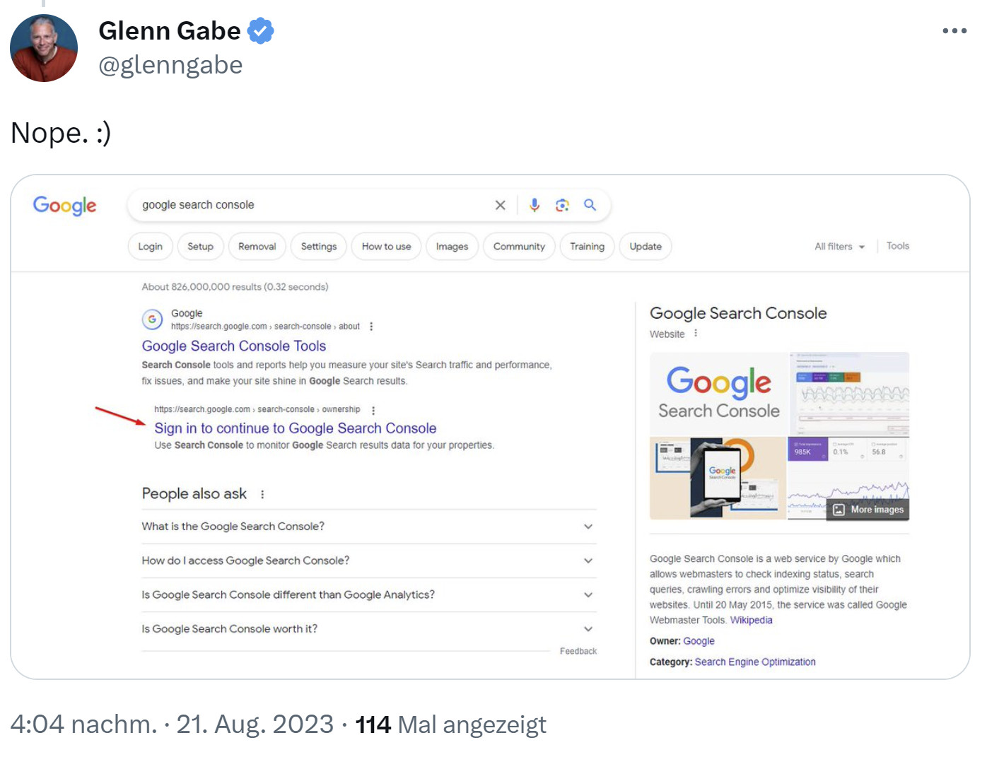 Glenn Gabe sieht noch Indented Search Results