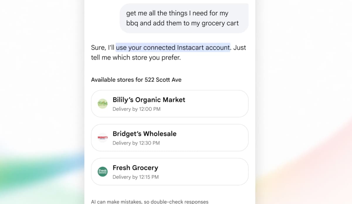 Google AI Mode und Instacart