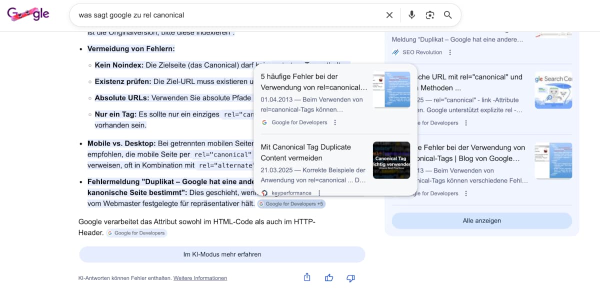 Google AI Overviews: neue Linkdarstellung