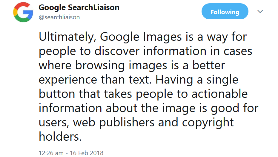 Google: Argumente für die Änderungen an der Bildersuche