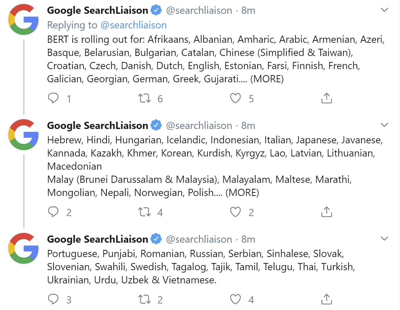 Google: Auf diese Sprachen wurde BERT ausgeweitet