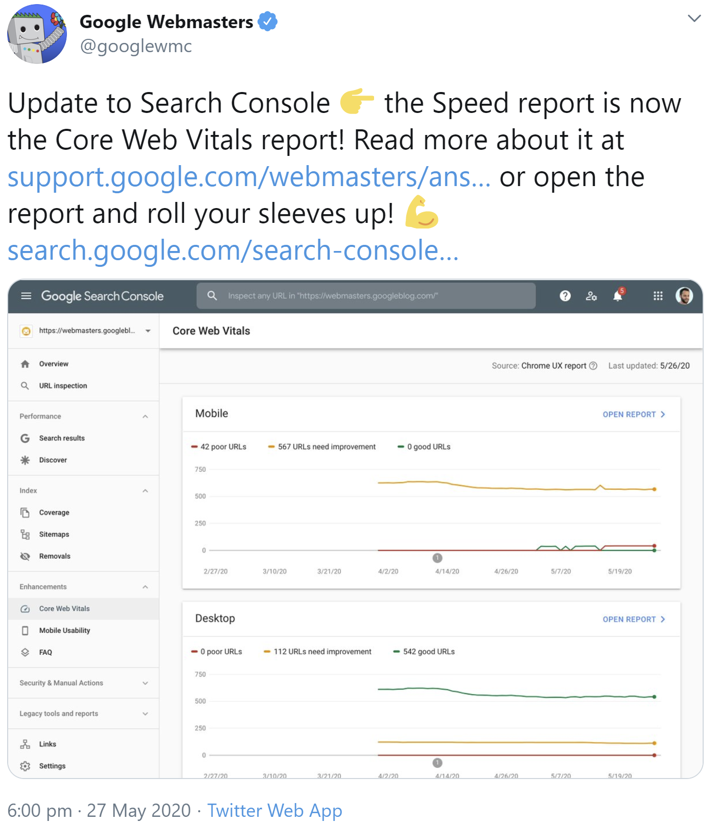 Google bestätigt Core Web Vitals für Search Console