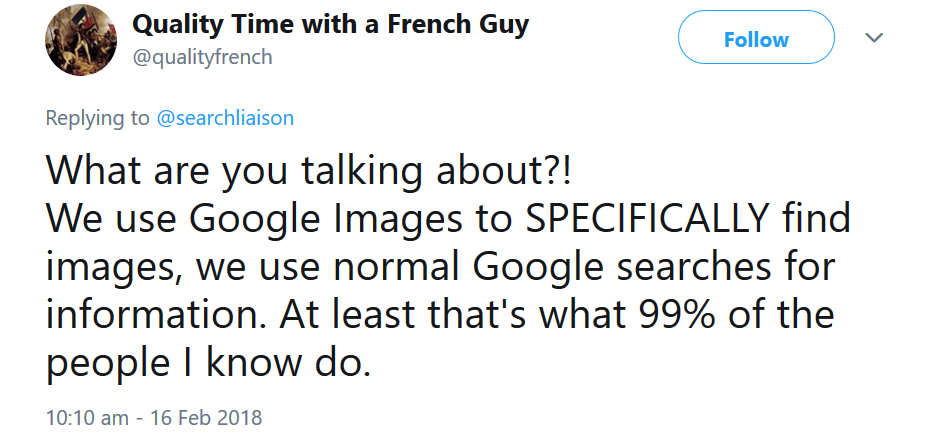 Google Bildersuche: eher nicht für die Suche nach Informationen genutzt