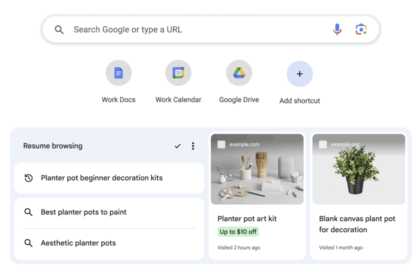 Google Chrome: Produkte im neuen Tab