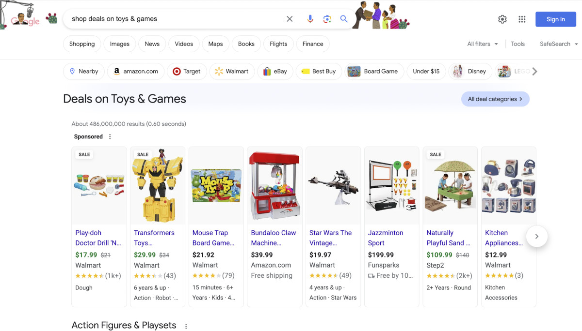Google: Shop Deal Kategorien