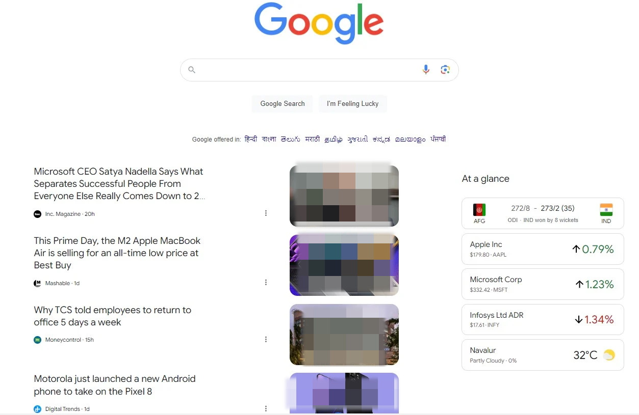 Google Discover auf dem Desktop