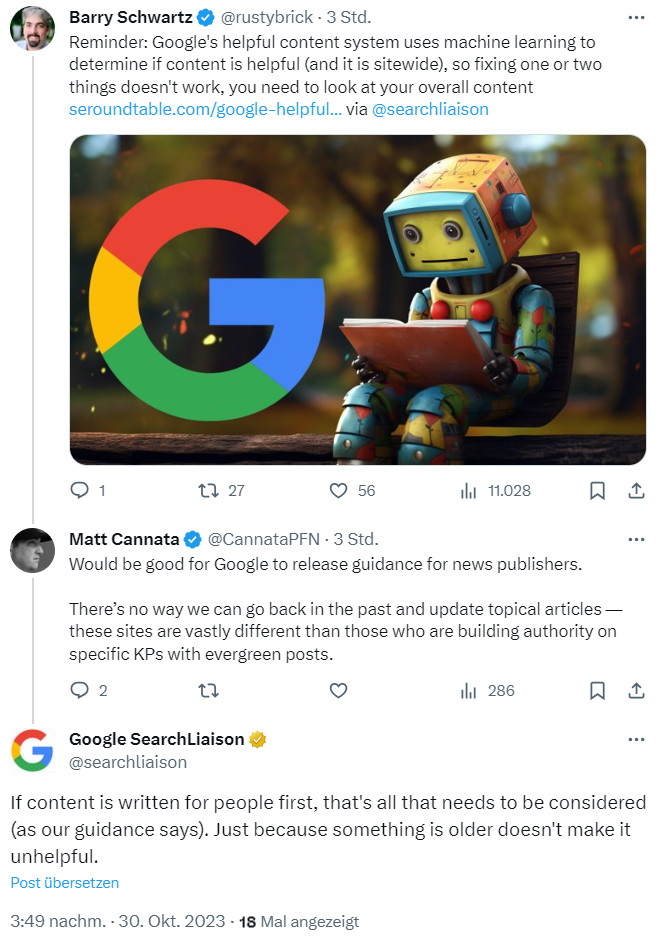 Google zu Helpful Content: Das Wichtigste ist es, Inhalte in erster Linie für Menschen zu erstellen