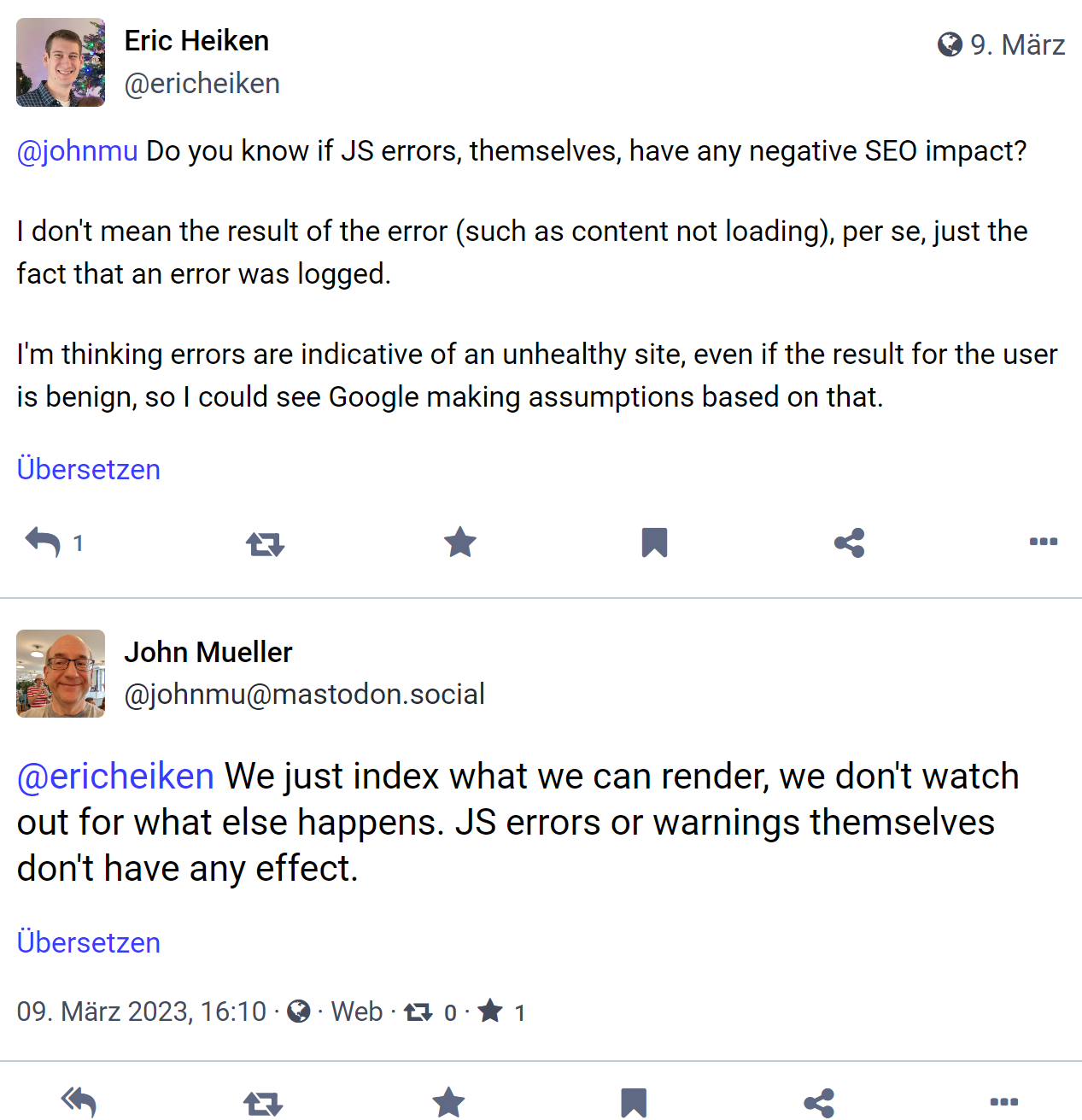 Google: JavaScript-Fehler kein Problem, wenn eine Seite richtig gerendert wird