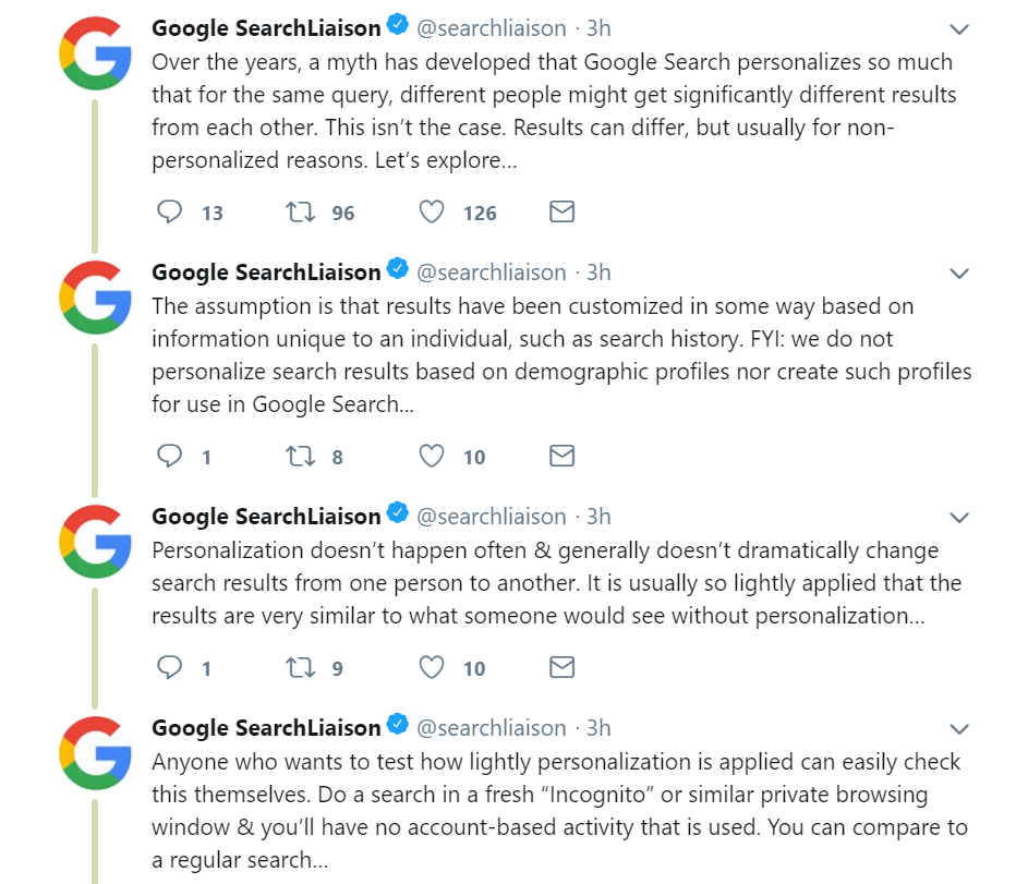 Google: kaum Individualisierung der Suchergebnisse