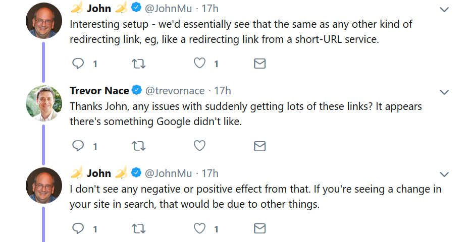 Google: kein Problem, wenn plötzlich viele Links durch Redirects hinzukommen