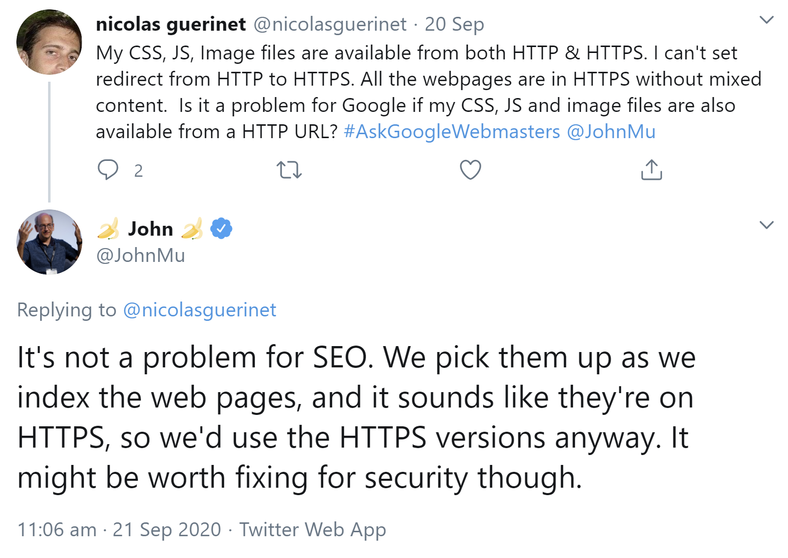 Google: kein Problem, wenn Ressourcen sowohl per HTTPS als auch per HTTP verfübar sind