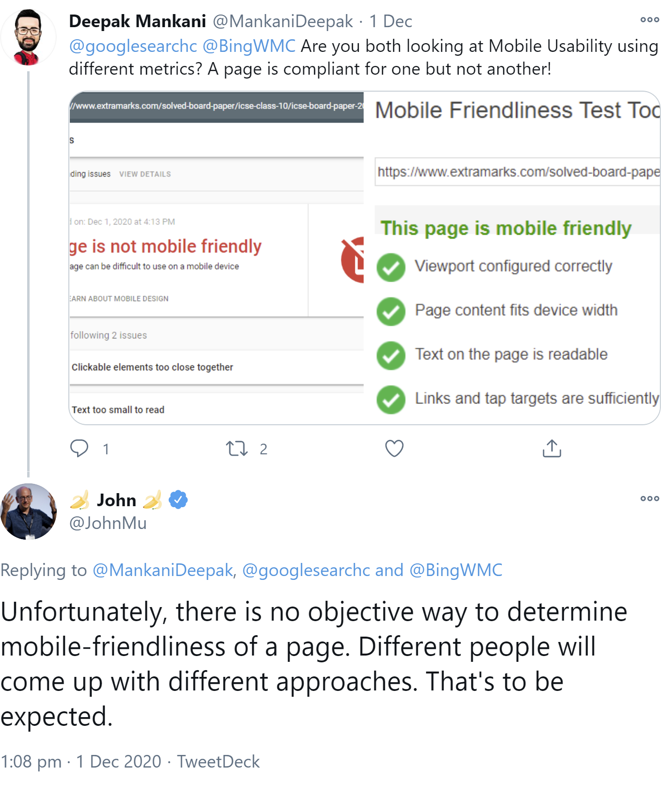 Google: Es gibt keine objektive Möglichkeit, die Mobilfreundlichkeit von Webseiten zu bestimmen