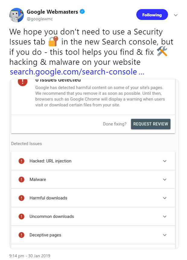 Google stellt Funktion 'Sicherheit und Manuelle Maßnahmen' für neue Search Console vor
