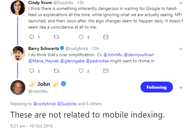 Google: Letzte Updates haben nichts mit Mobile First zu tun