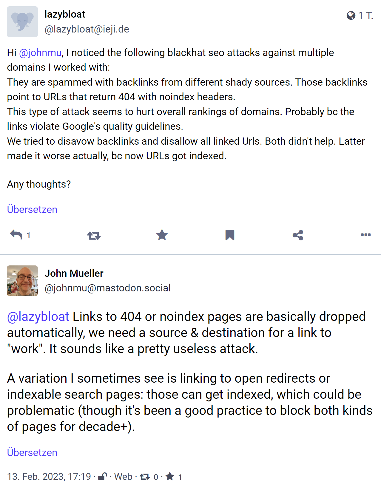 Google: Link-Spam-Attacken auf 404-Seiten und Seiten mit 'noindex' sind wirkungslos