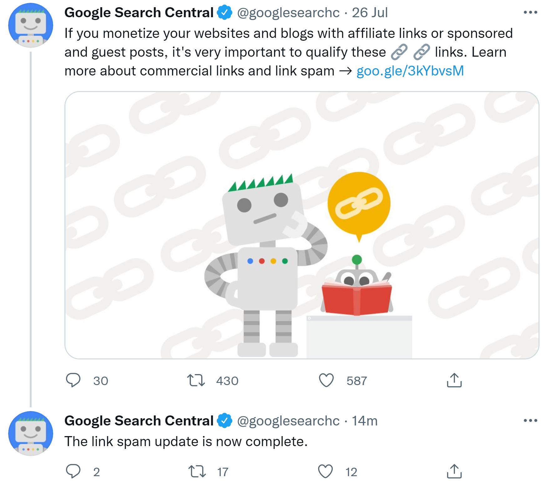 Google: Link Spam Update ist fertig ausgerollt