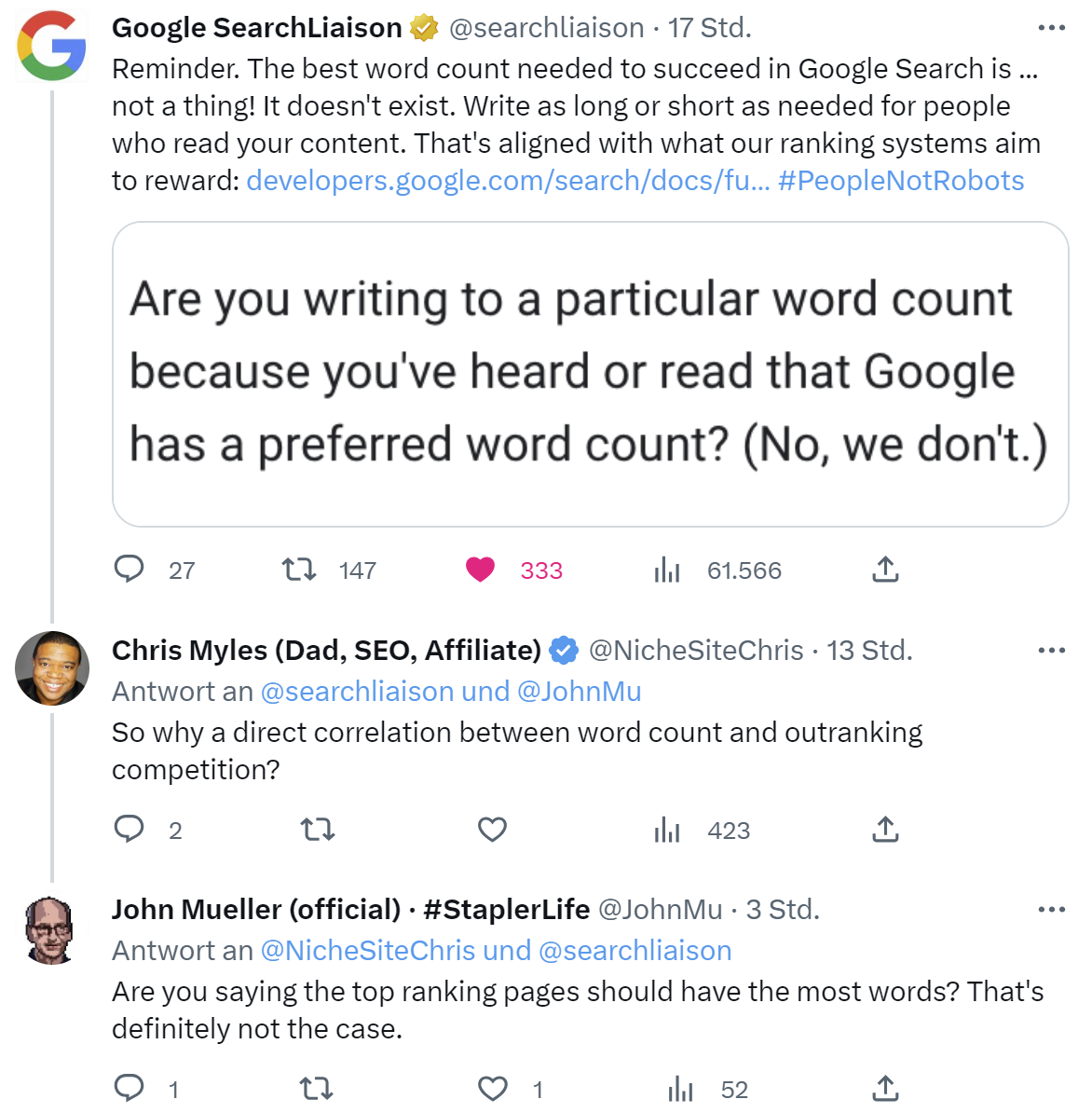 Google: Nicht die Seiten mit den meisten Wörtern sollen automatisch am besten ranken