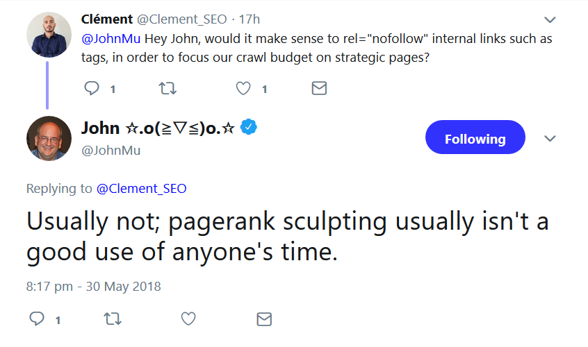 Google: PageRank Sculpting bringt nichts