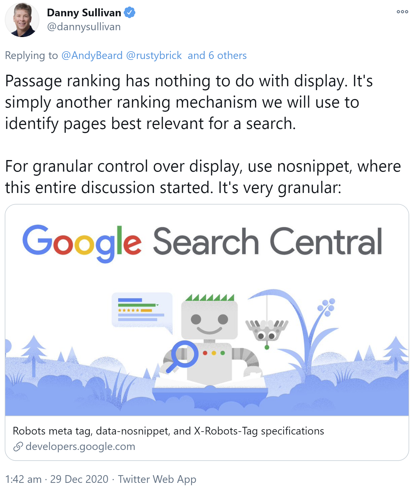Google: Passage Based Indexing nur ein Rankingfaktor, hat nichts mit der Darstellung zu tun