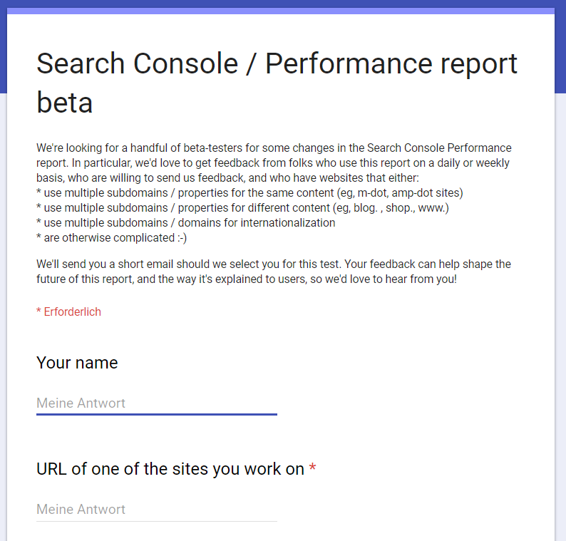 Google sucht Beta-Tester für Änderungen am Performance-Report