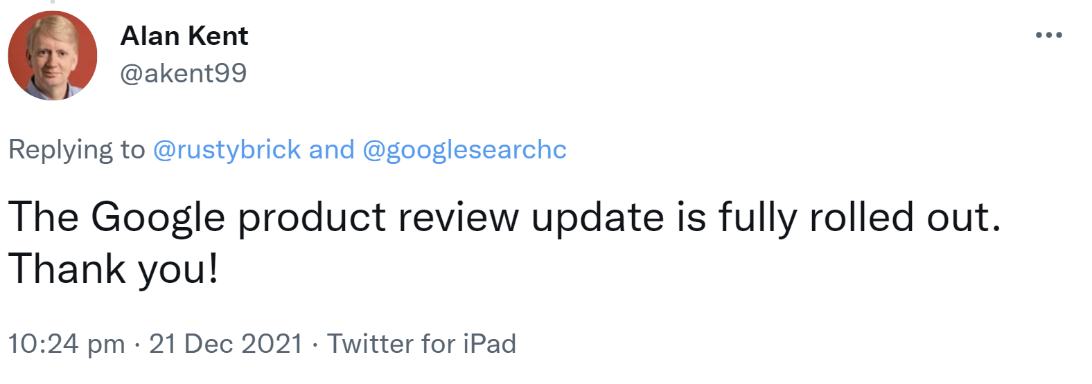 Google Product Reviews Update Dezember 2021: Rollout ist abgeschlossen
