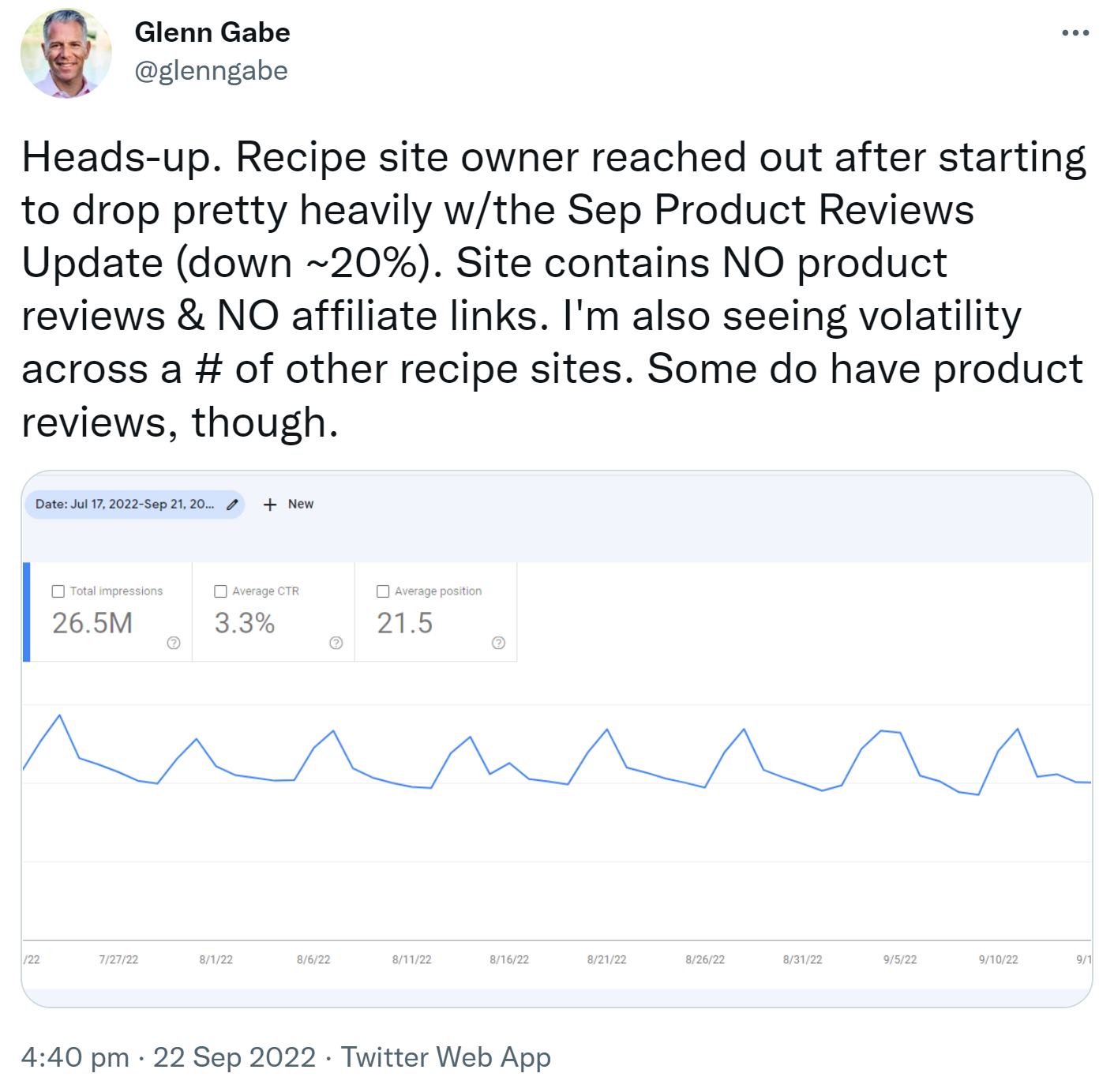 Google Product Reviews Update vom September wirkt sich offenbar auf Rezept-Websites ohne Product Reviews aus