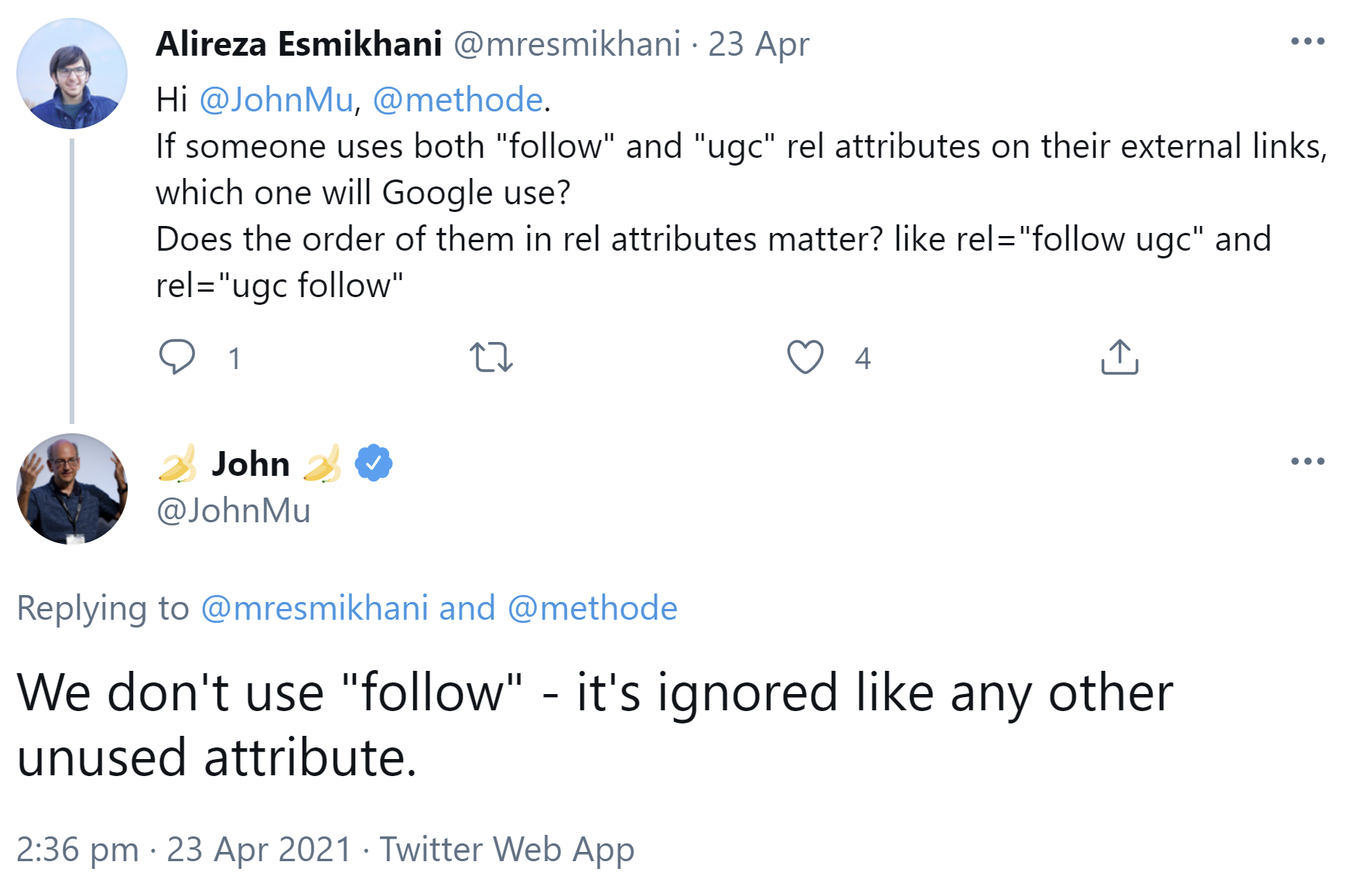 Google: rel='follow' für Links wird ignoriert