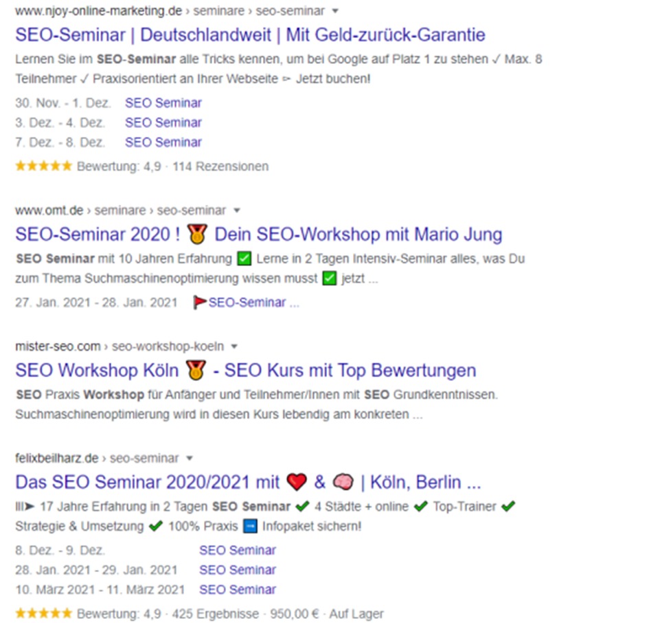 Google: Event Rich Results