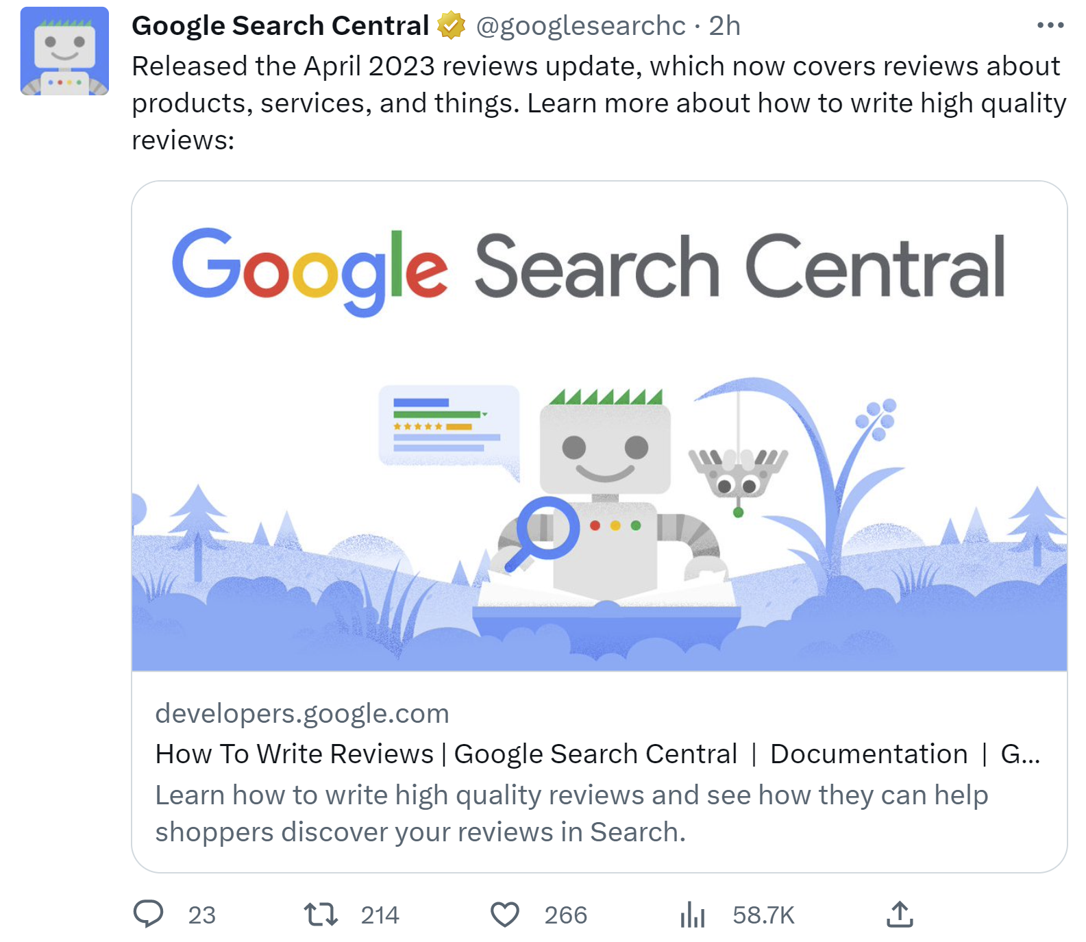 Google rollt das 'April 2023 Reviews Update' aus