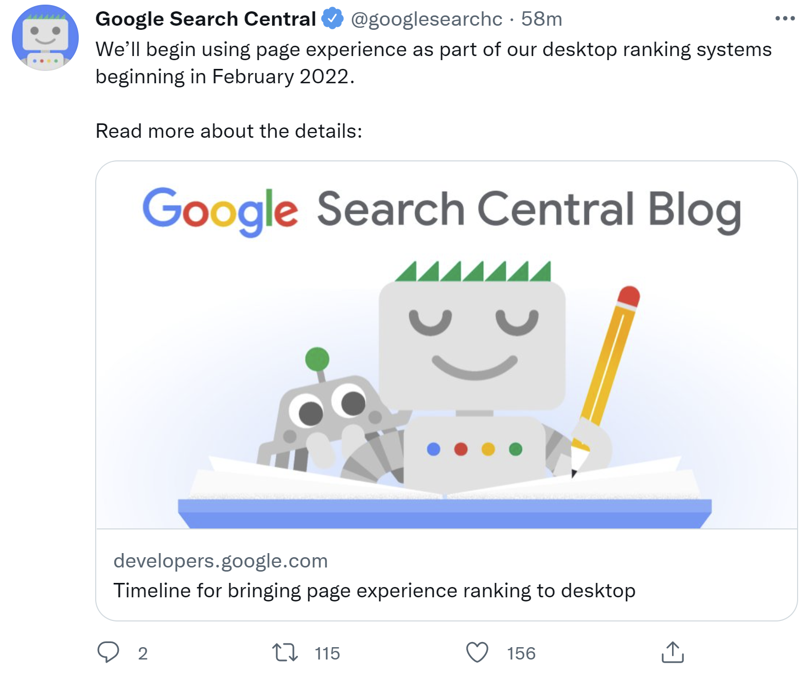 Google: Page Experience ab Februar 2022 auch auf dem Desktop Rankingfaktor