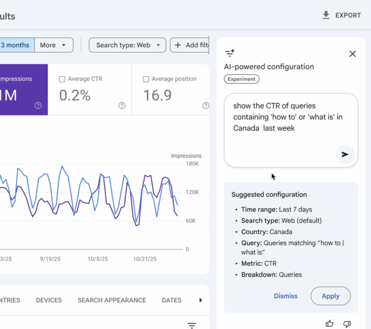 Google Search Console: AI powered configuration