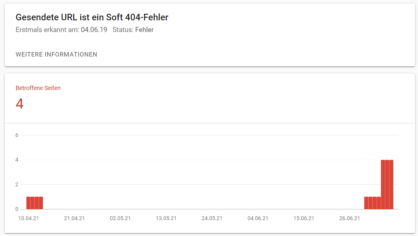 Google Search Console: Soft-404-Fehler