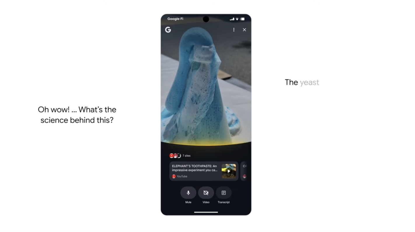Google Search Live mit Video: Beispiel