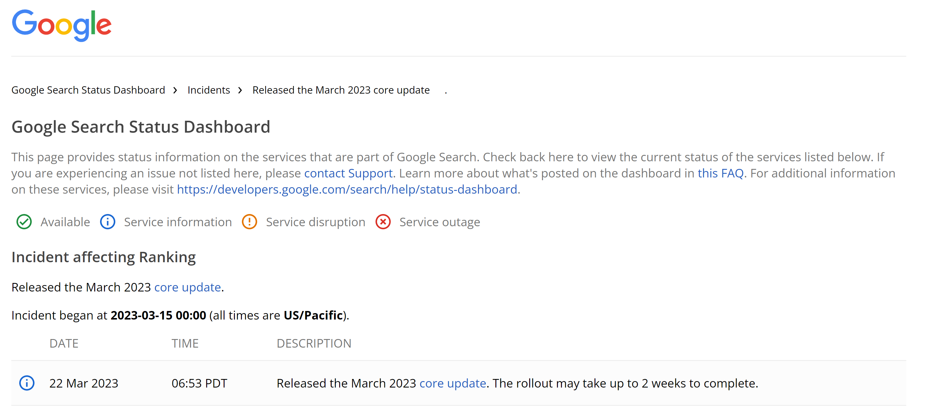Google Search Status Update: Detailinformationen zu Rankingveränderungen