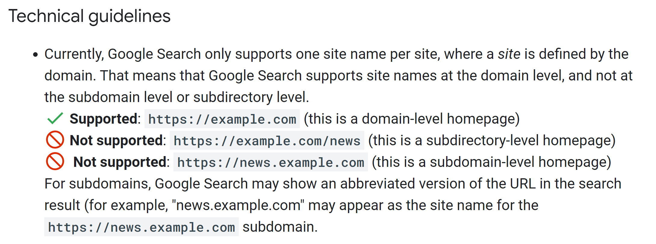 Google: Name der Website kann nur auf Ebene der Domain festgelegt werden