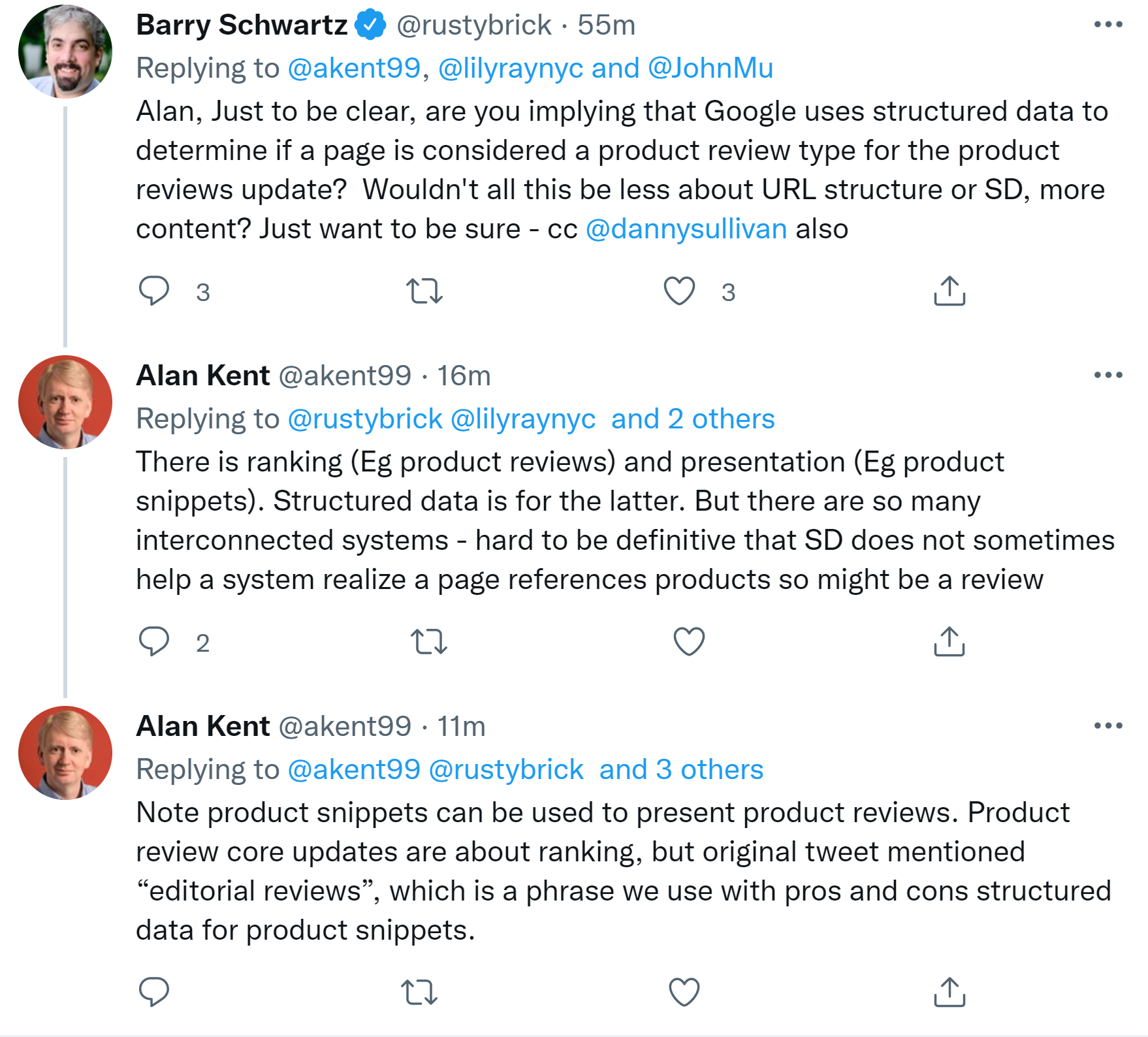 Alan Kent von Google auf Twitter: Strukturierte Daten können Google dabei helfen, Product Reviews zu erkennen