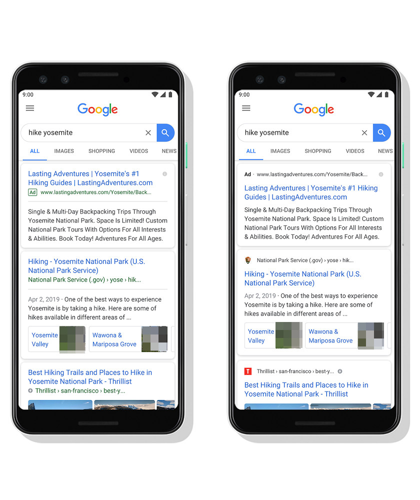 Google: neues Design für die mobile Suche