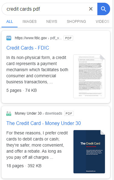 Google zeigt Thumbnails für Bilder aus PDF-Dateien