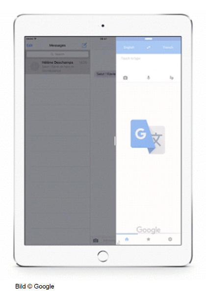 Google Translate-App mit Splitscreen